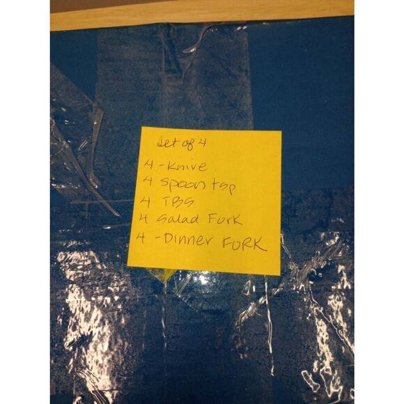 New old stock, vintage, MCM, wood handled flatware-silverware  set .Old Homestea - Picture 3 of 5